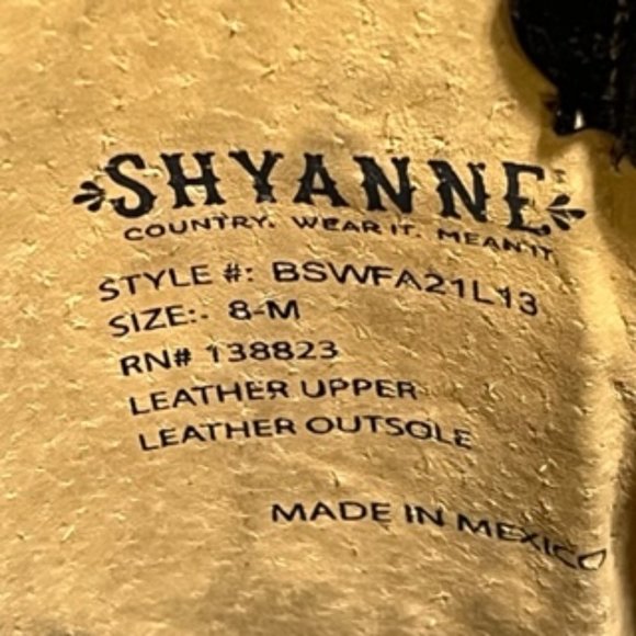 SHYANNE Women's Black Sloan Western Boots - Square Toe Size 8 - Picture 5 of 16